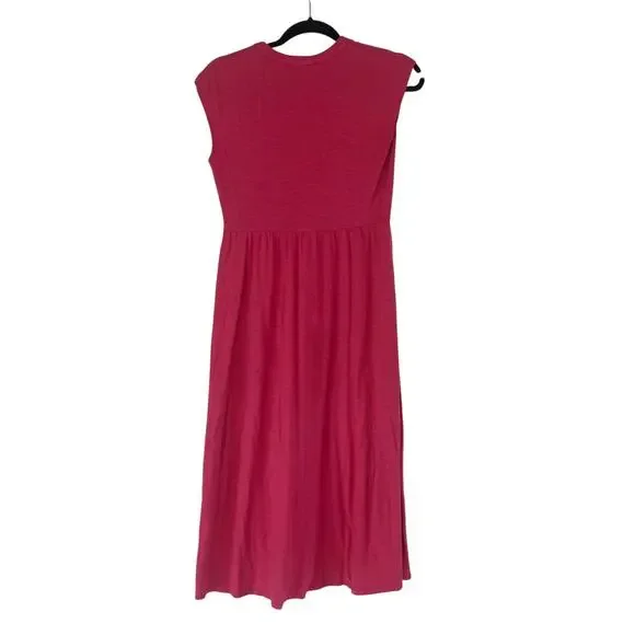 Boden Chloe Jersey Notched V-Neck Sleeveless Midi Dress Terracotta Red Size 2P - Picture 3 of 9